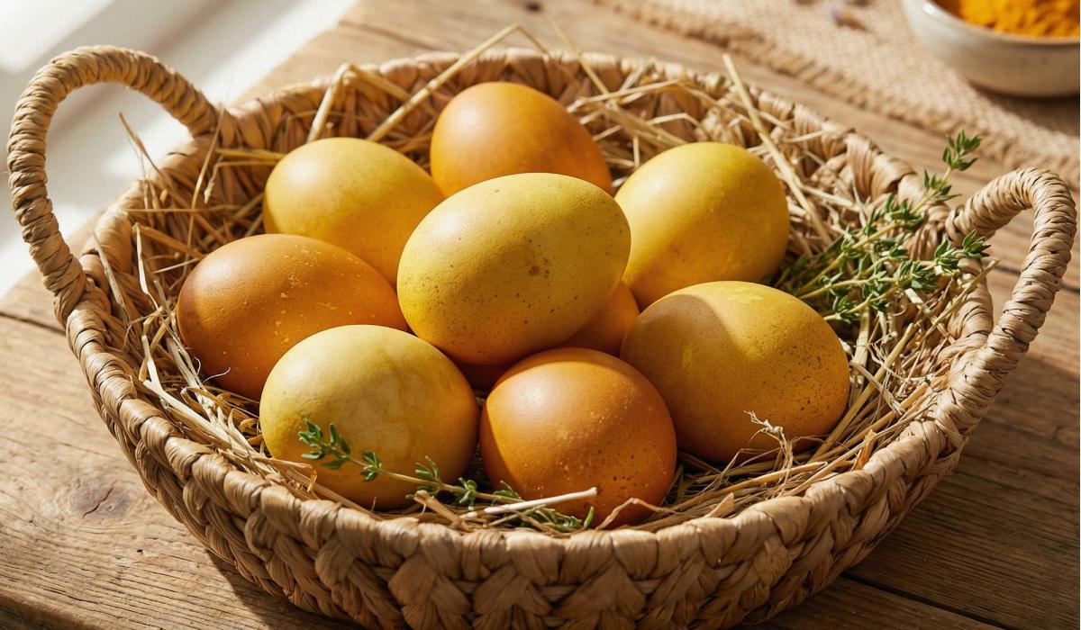 kā krāsot olas ar kurkumu 